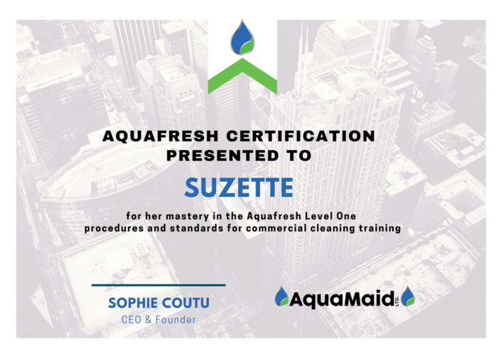 AquaFresh certification 1