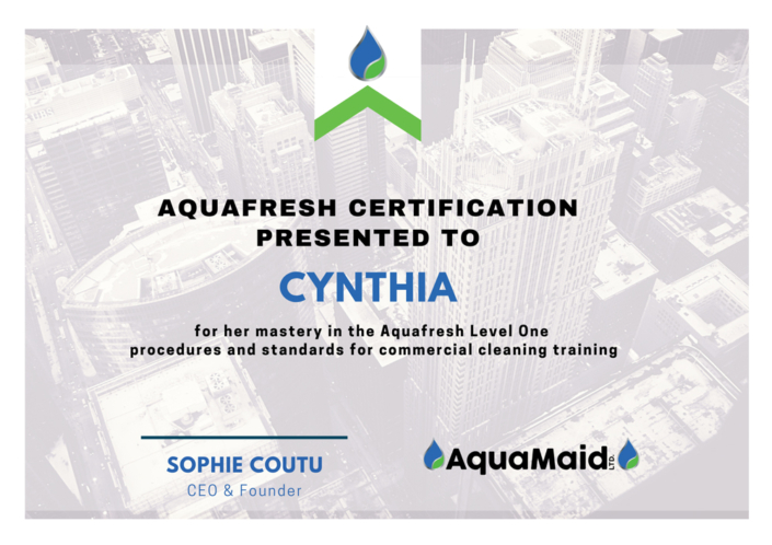 AquaFresh certification 10